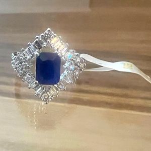 Lab created sapphire (Ring Bomb) ring, size 7